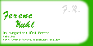 ferenc muhl business card